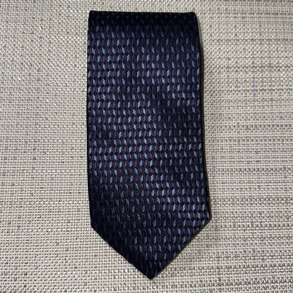 Crazy Horse Navy Light Blue Purple Woven Silk Tie